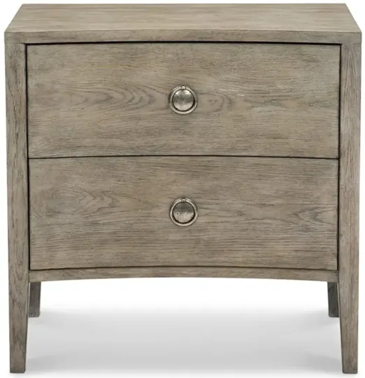 Bernhardt Albion 2-Drawer White Oak Solids with Pewter Finish