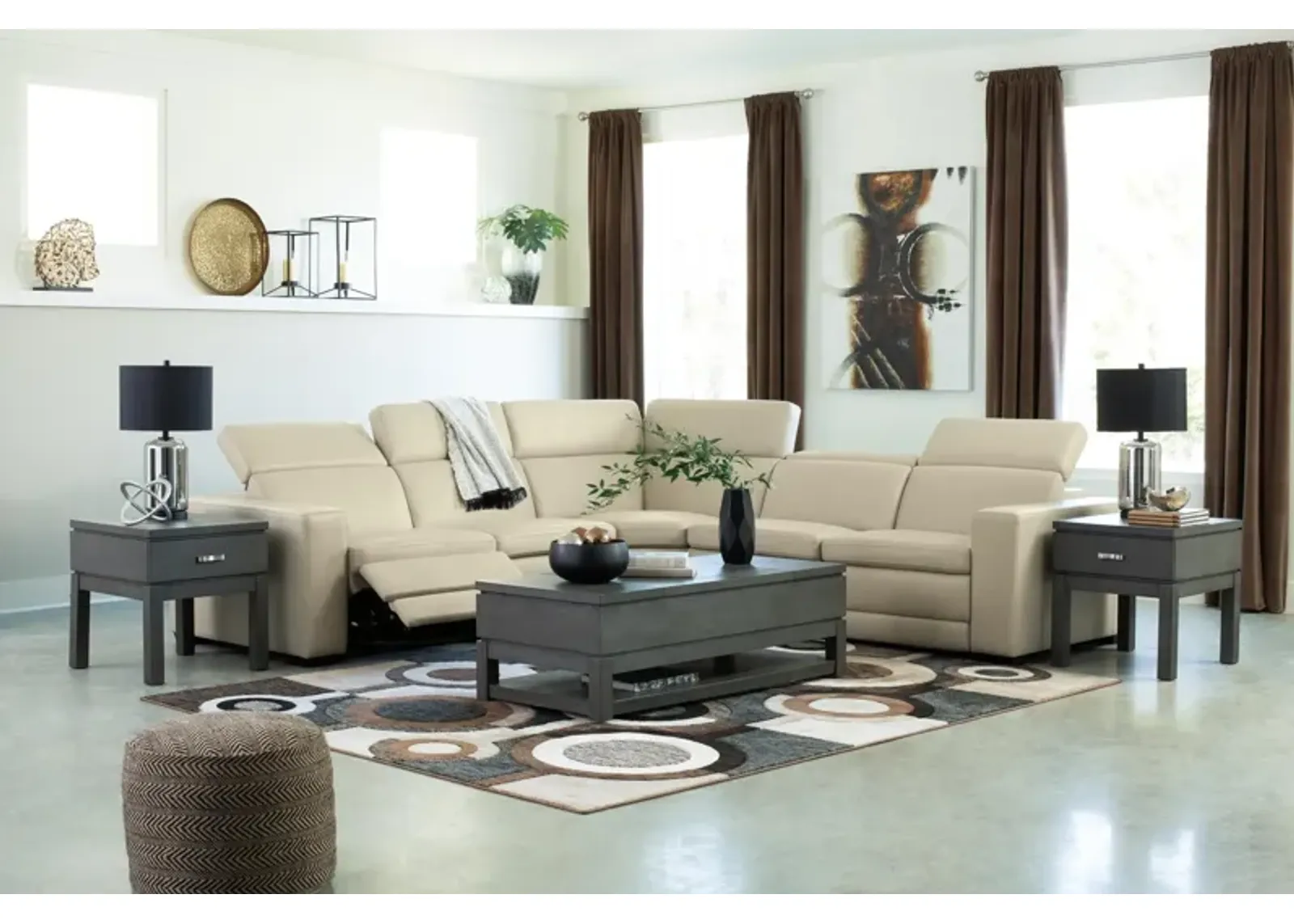 Ashley Texline Sand 6-Piece Power Reclining Sectional