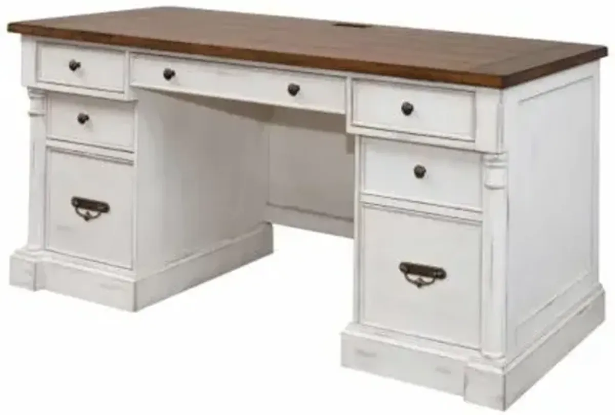 Martin Furniture Durham 70 Inch White Credenza Desk