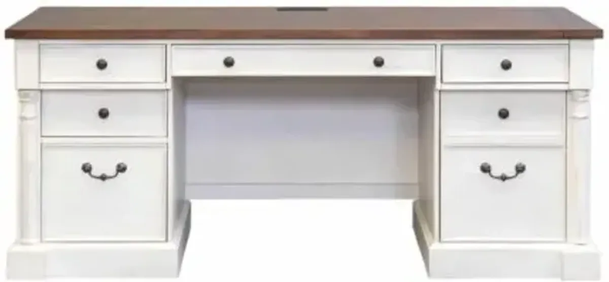 Martin Furniture Durham 70 Inch White Credenza Desk