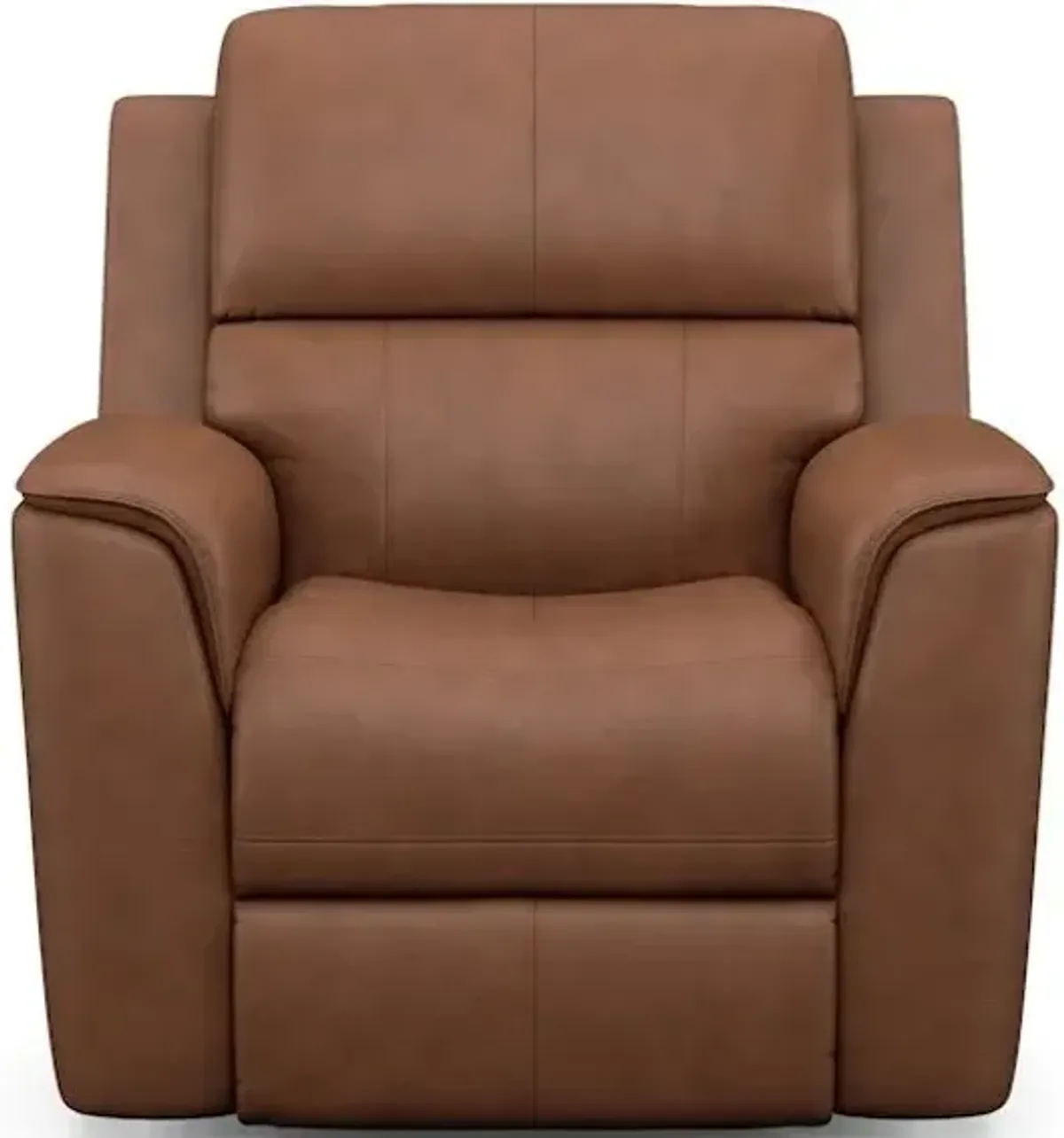 Flexsteel Henry Carmel Leather Power Recliner with Power Headrest & Lumbar