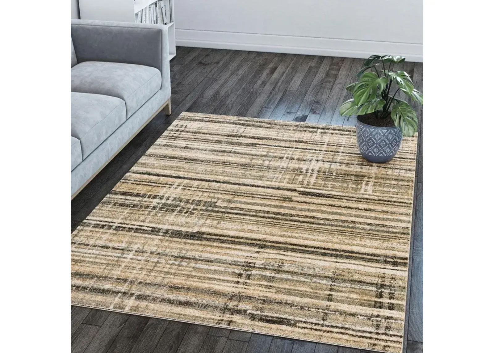 Dalyn Rustic Strata Layered Earth Tone 5'X8' Area Rug