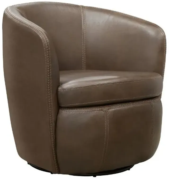 BAROLO SWIVEL CLUB CHAIR IN VINTAGE BROWN