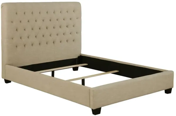 Coaster Chloe Upholstered King Panel Bed Oatmeal