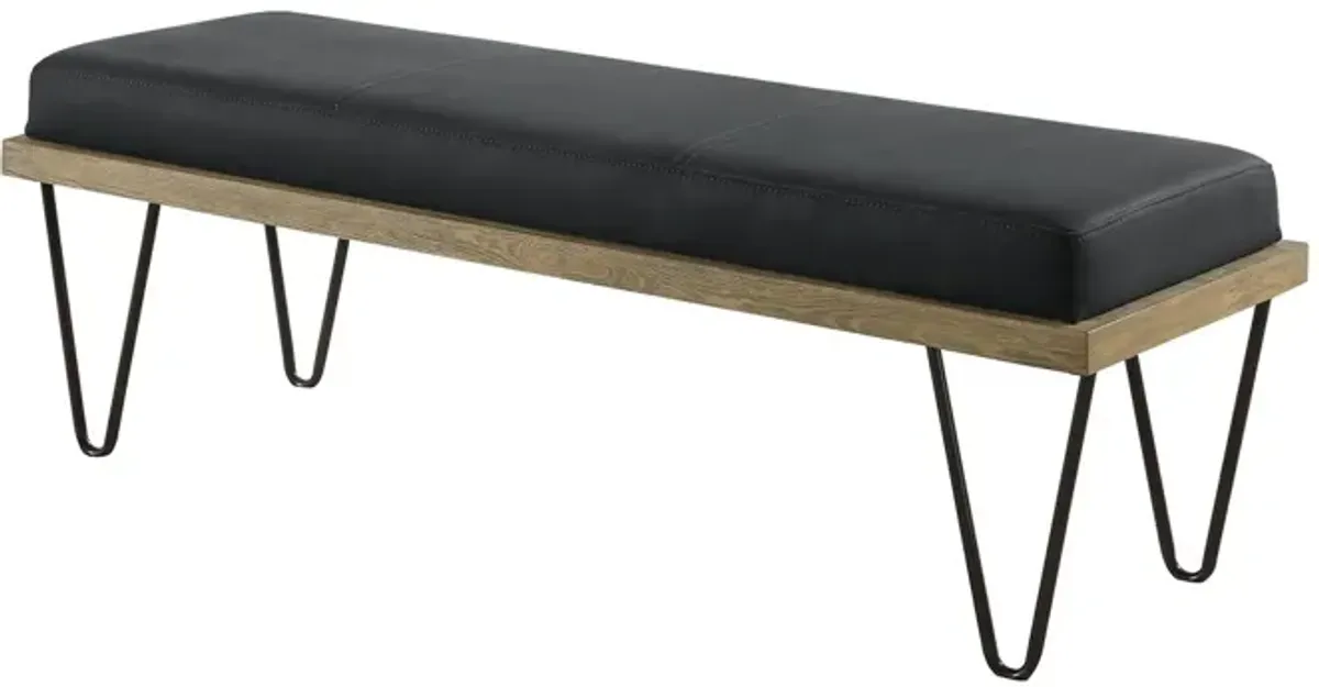 Coaster Chad Denim Upholstered Accent Bench Dark Blue