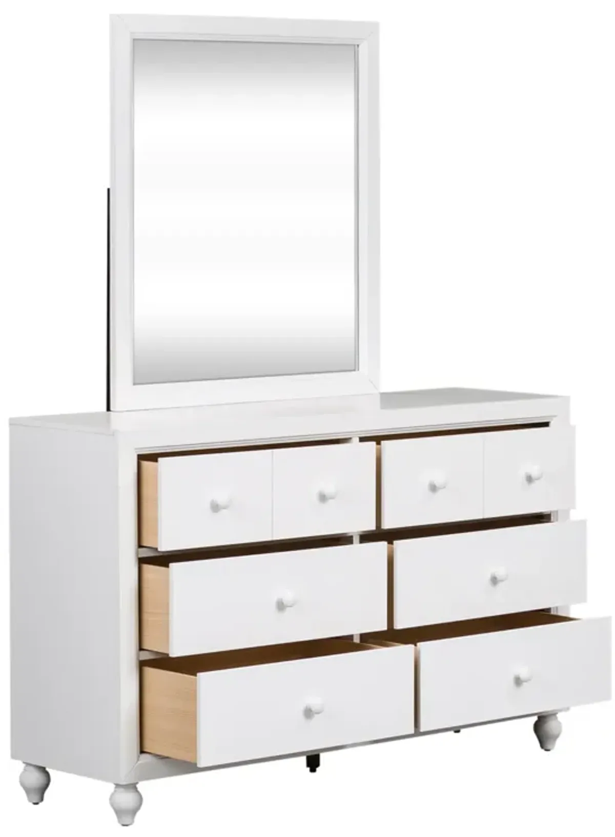 Liberty Furniture Kids/Teens White Dresser & Mirror Set Cottage View