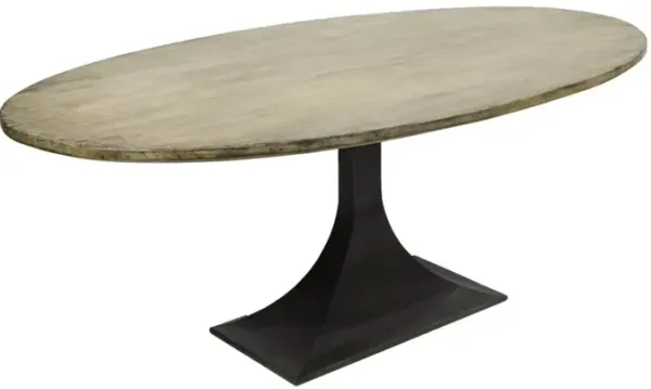 Nest Home Antique Natural/Iron Base 78 Inch Ida/Makenzie Oval Dining Table