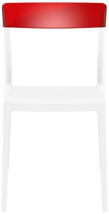 FLASH DINING CHAIR WHITE TRANSPARENT RED