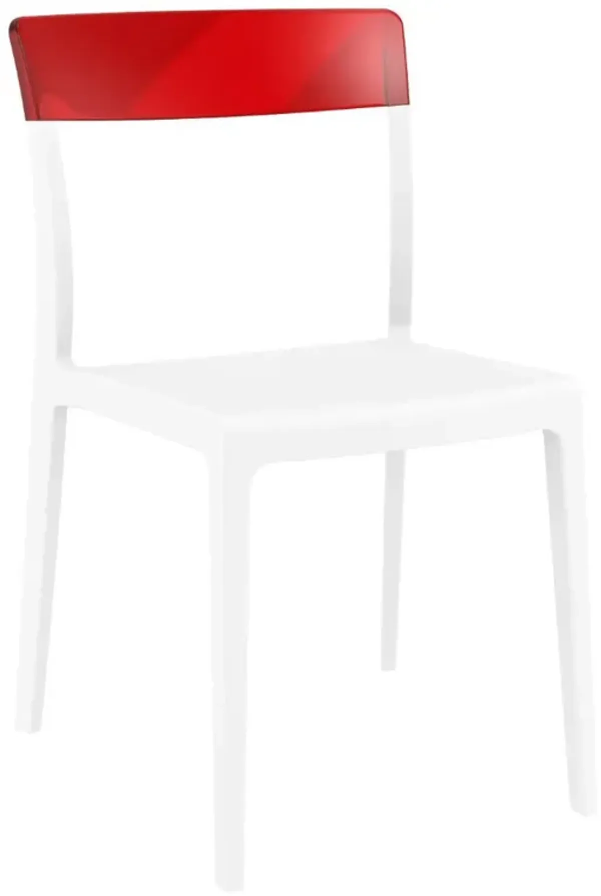 Compamia Flash Dining Chair White Transparent Red