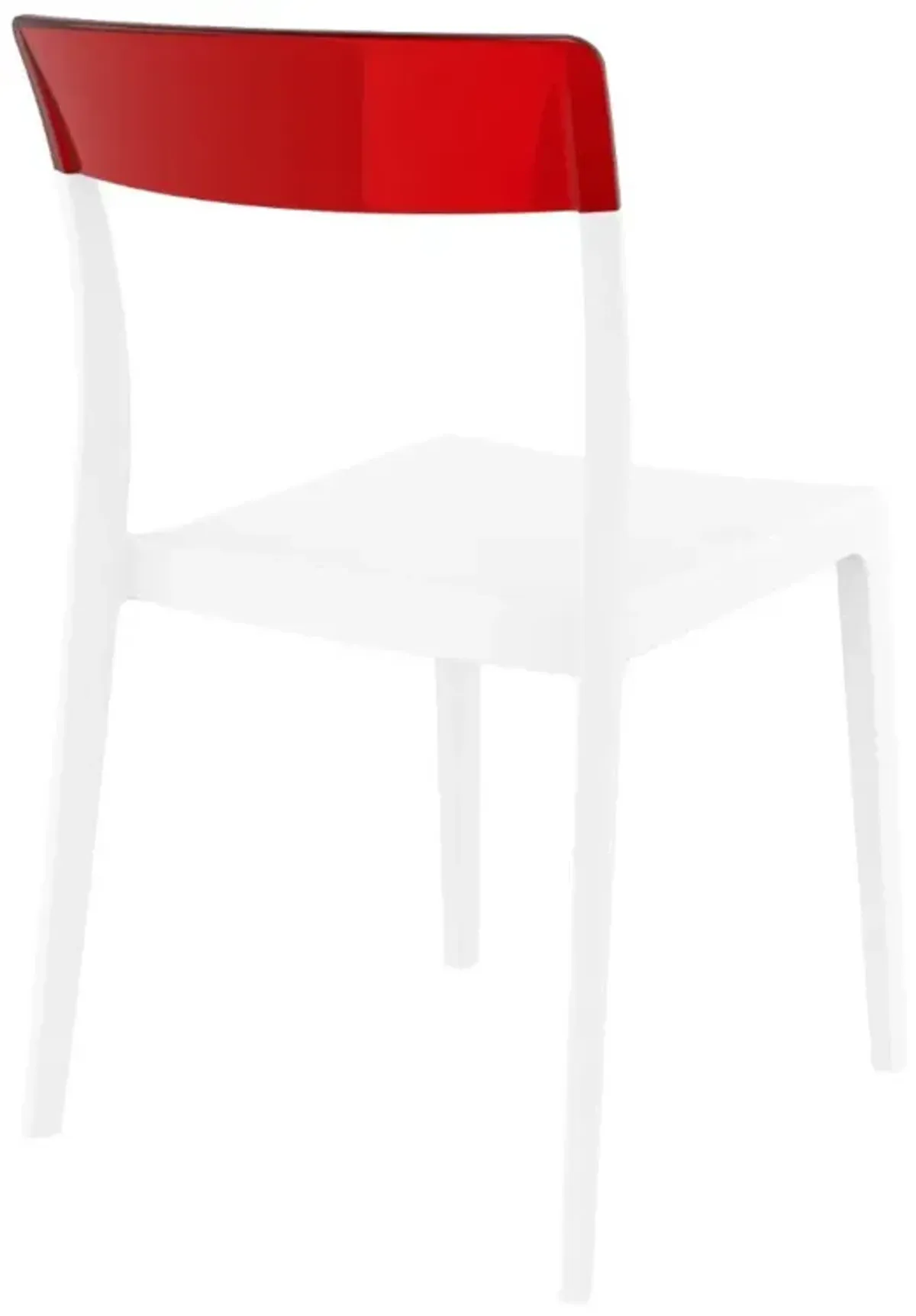 Compamia Flash Dining Chair White Transparent Red