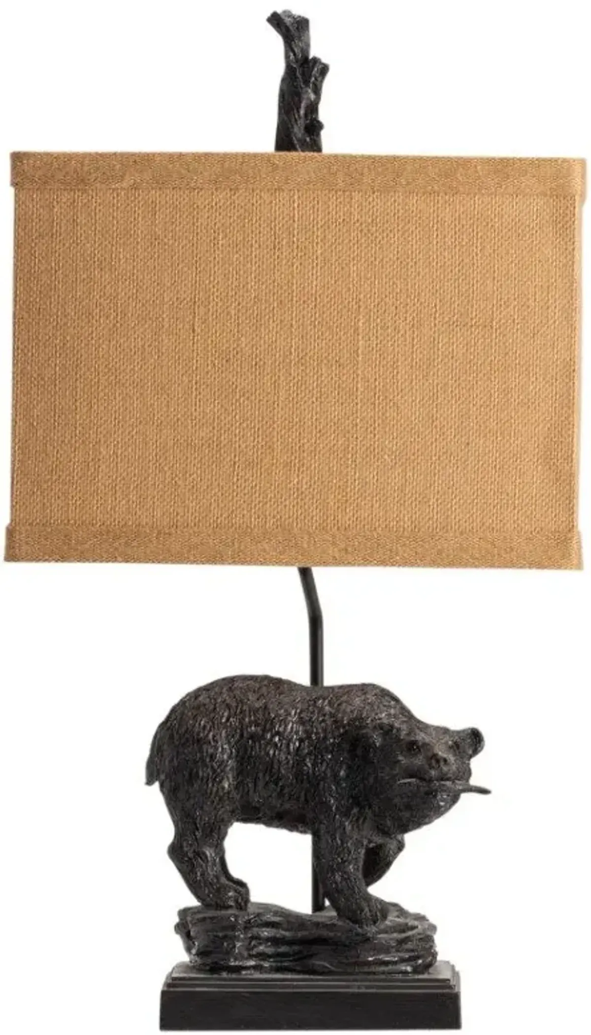 Crestview Fishing Bear Bronze/Light Brown Table Lamp