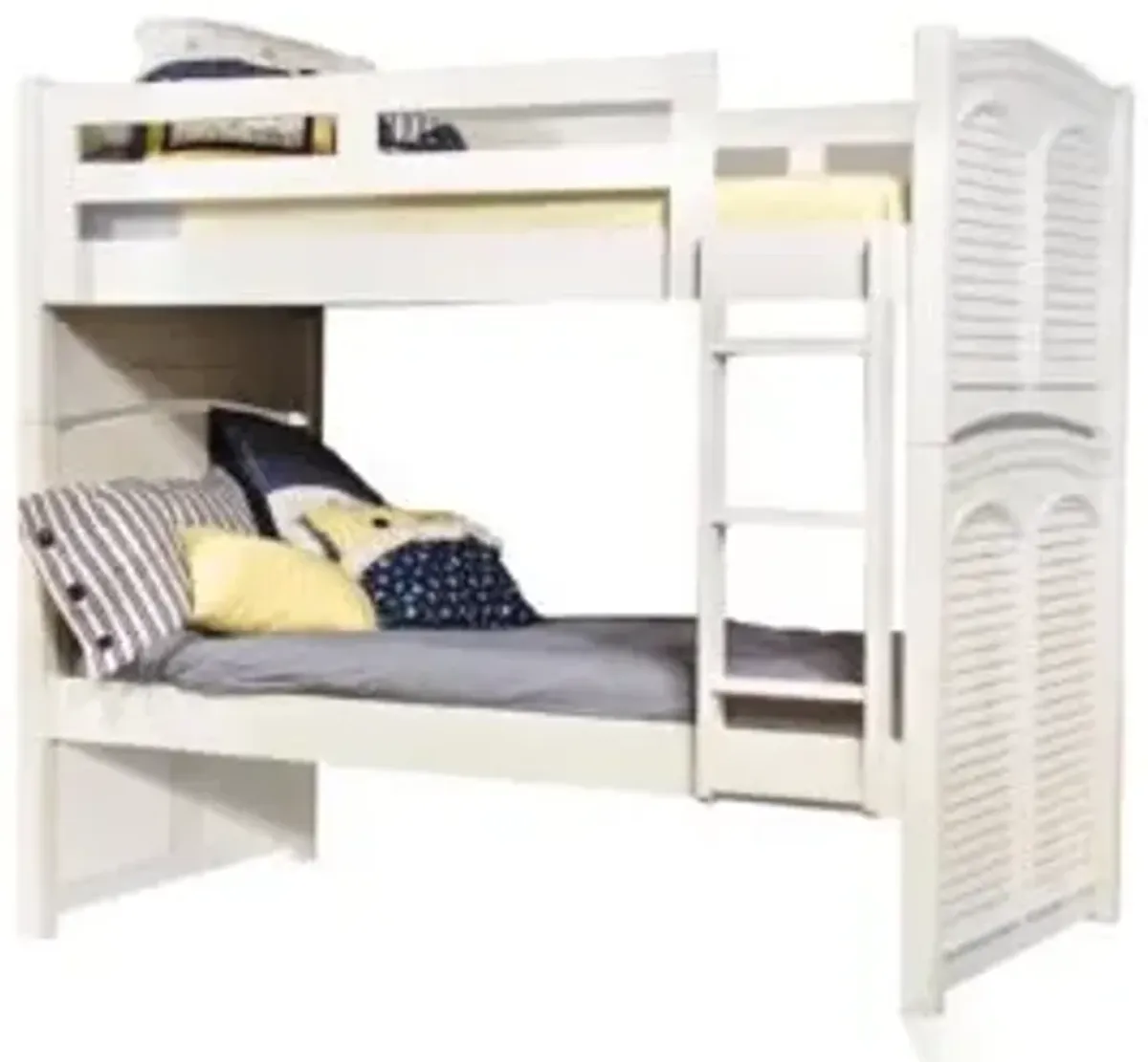 American Woodcrafters Cottage Traditions Complete 3/3 Over 3/3 Bunk Bed in Clean White Cottage Finish