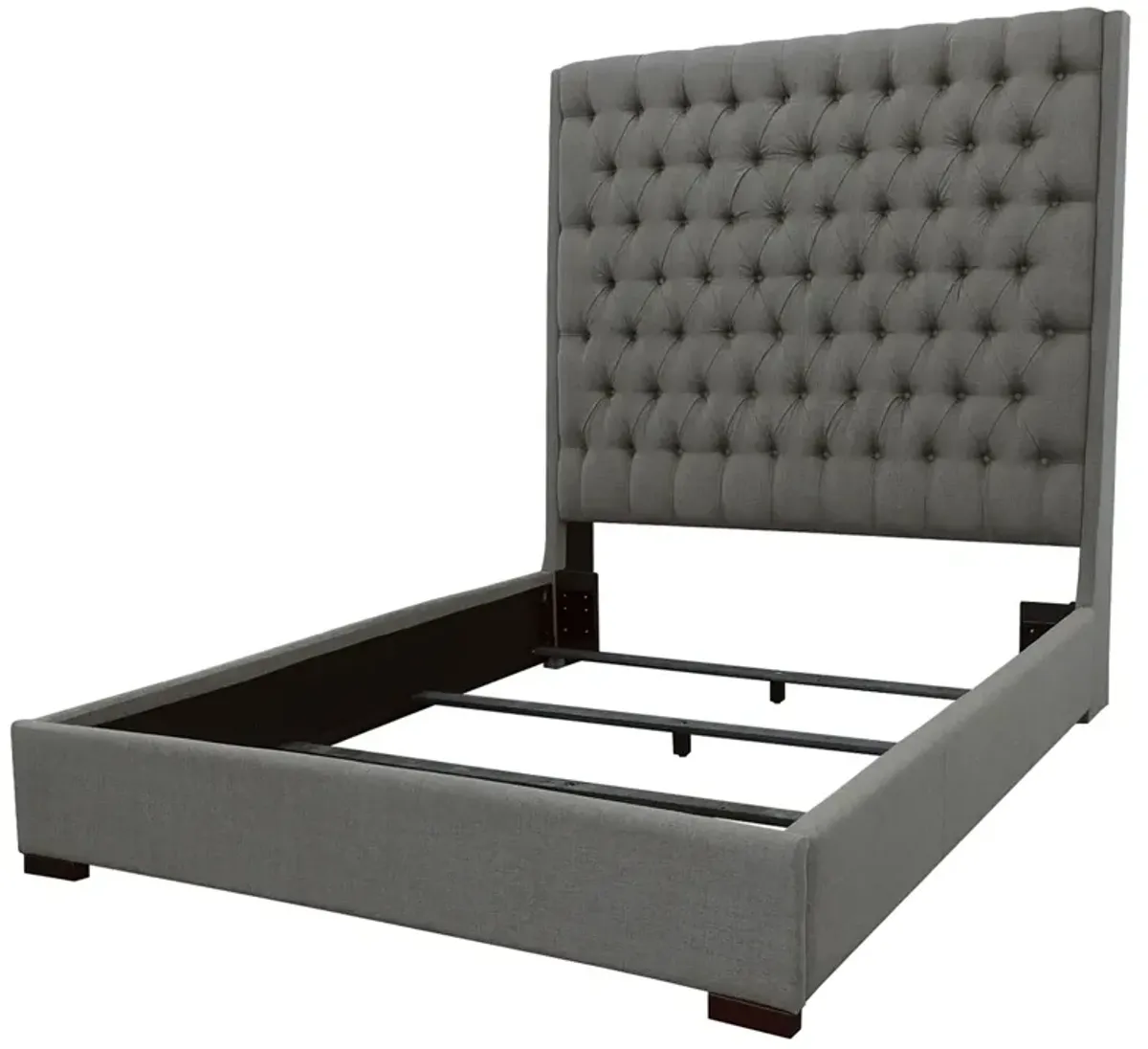 Coaster Camille Upholstered Queen Panel Bed Grey
