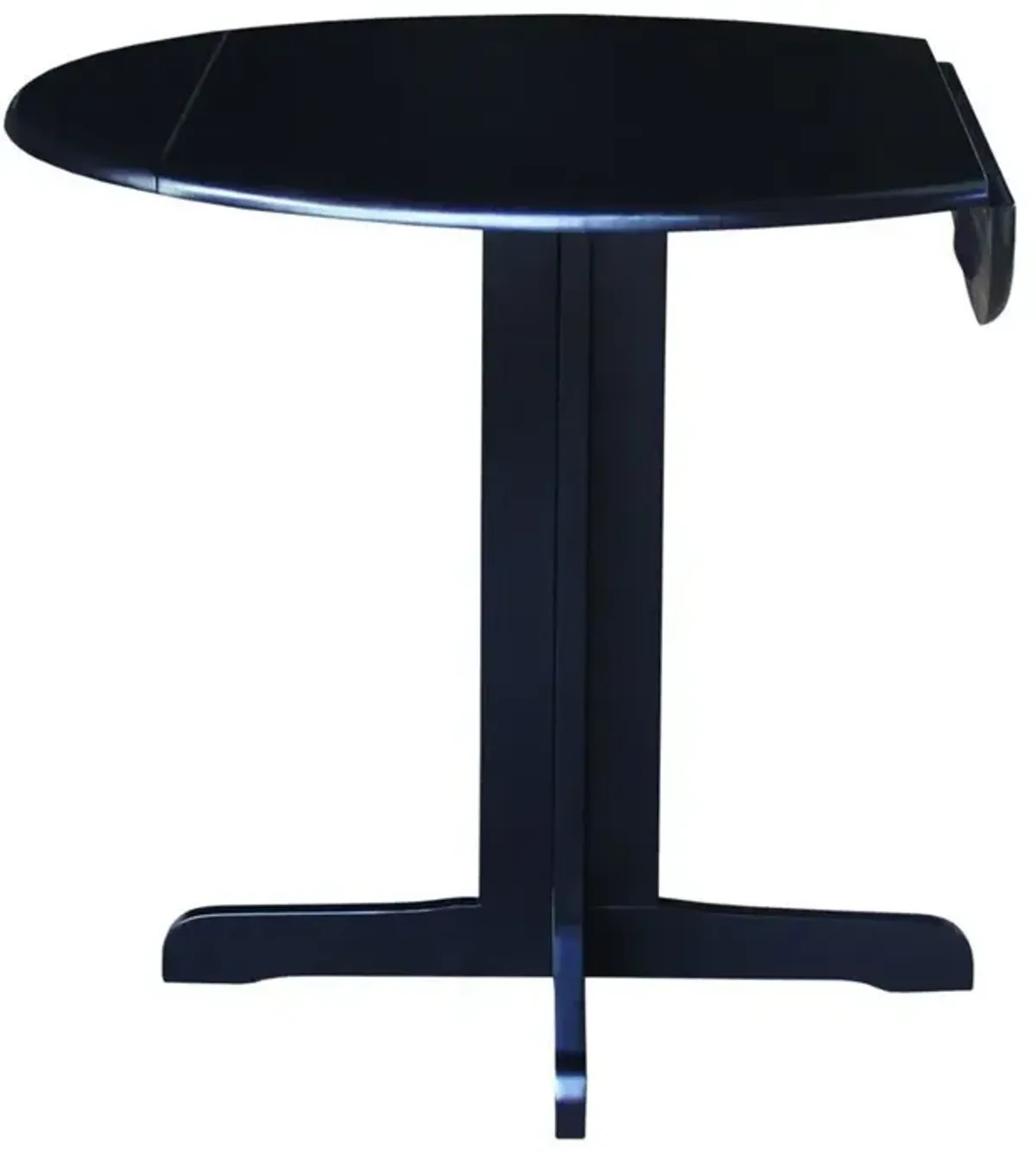 John Thomas Dining Essentials 36 Inch Round Drop Leaf Pedestal Table in Black