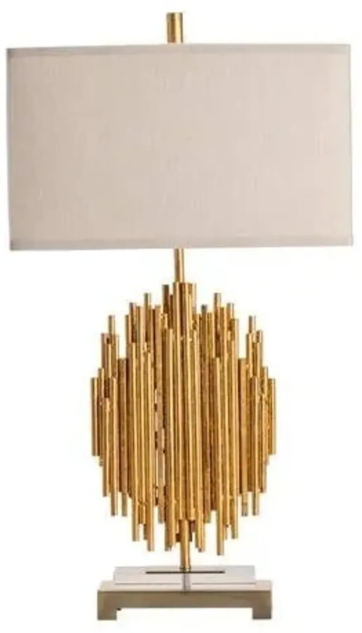 Crestview Galveston Hand Finished Gold Leaf Table Lamp