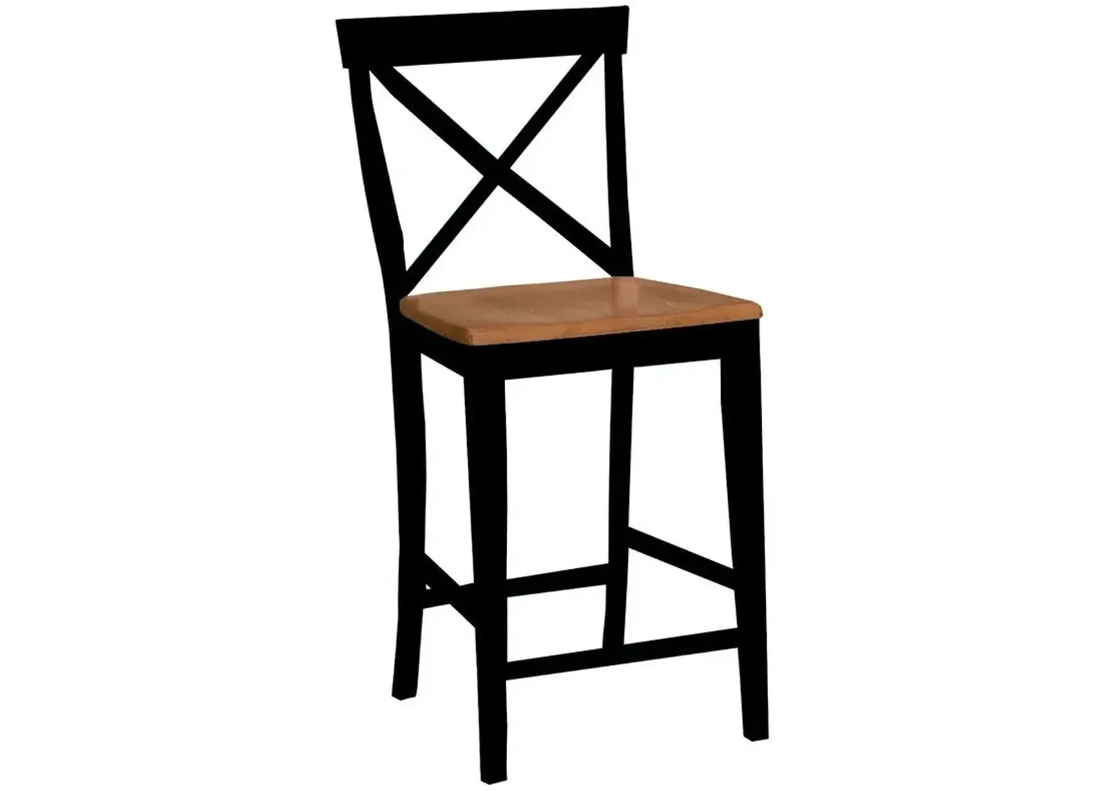 John Thomas Dining Essentials X-Back Wood Stool in Black/Cherry