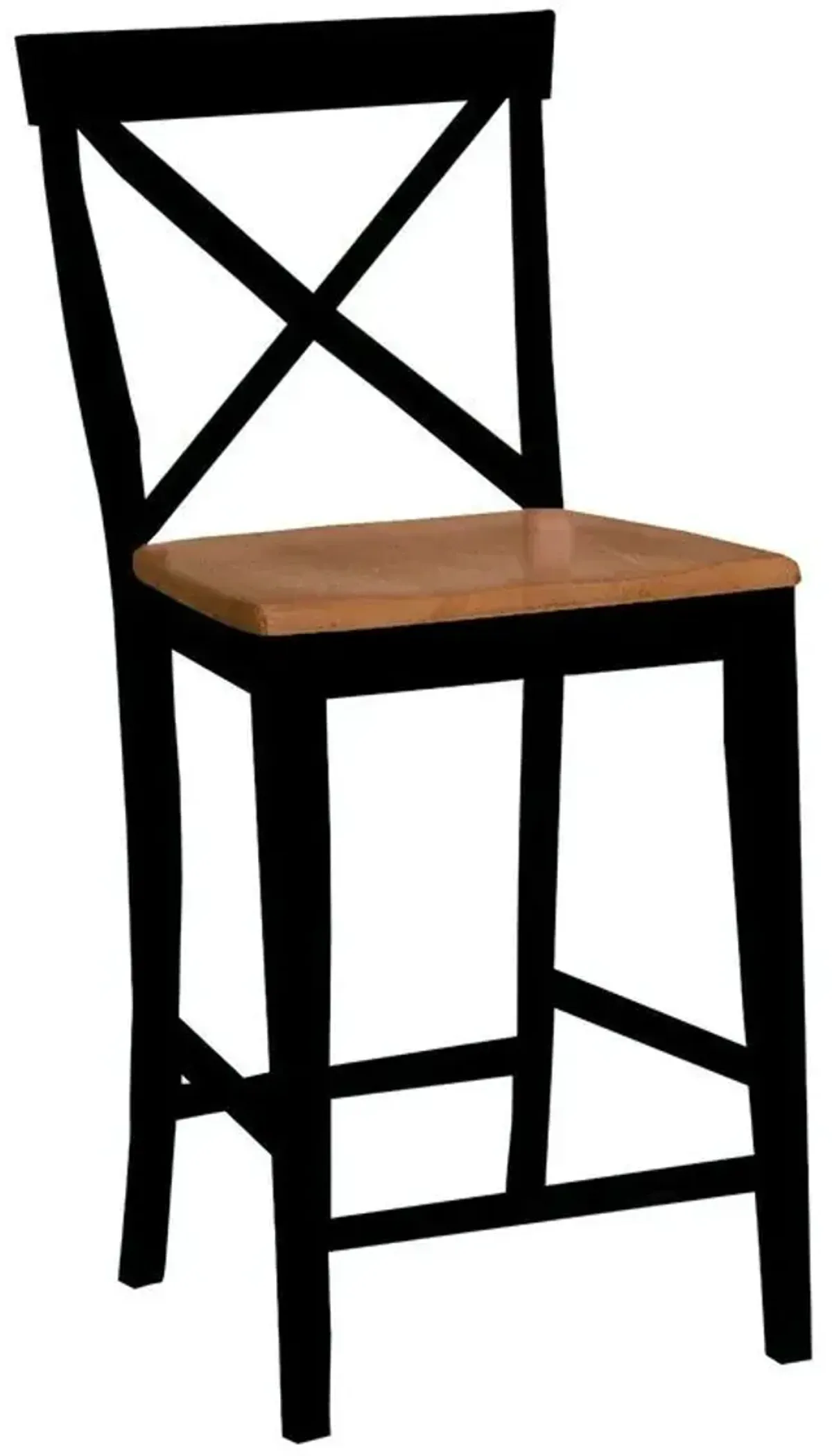 John Thomas Dining Essentials X-Back Wood Stool in Black/Cherry