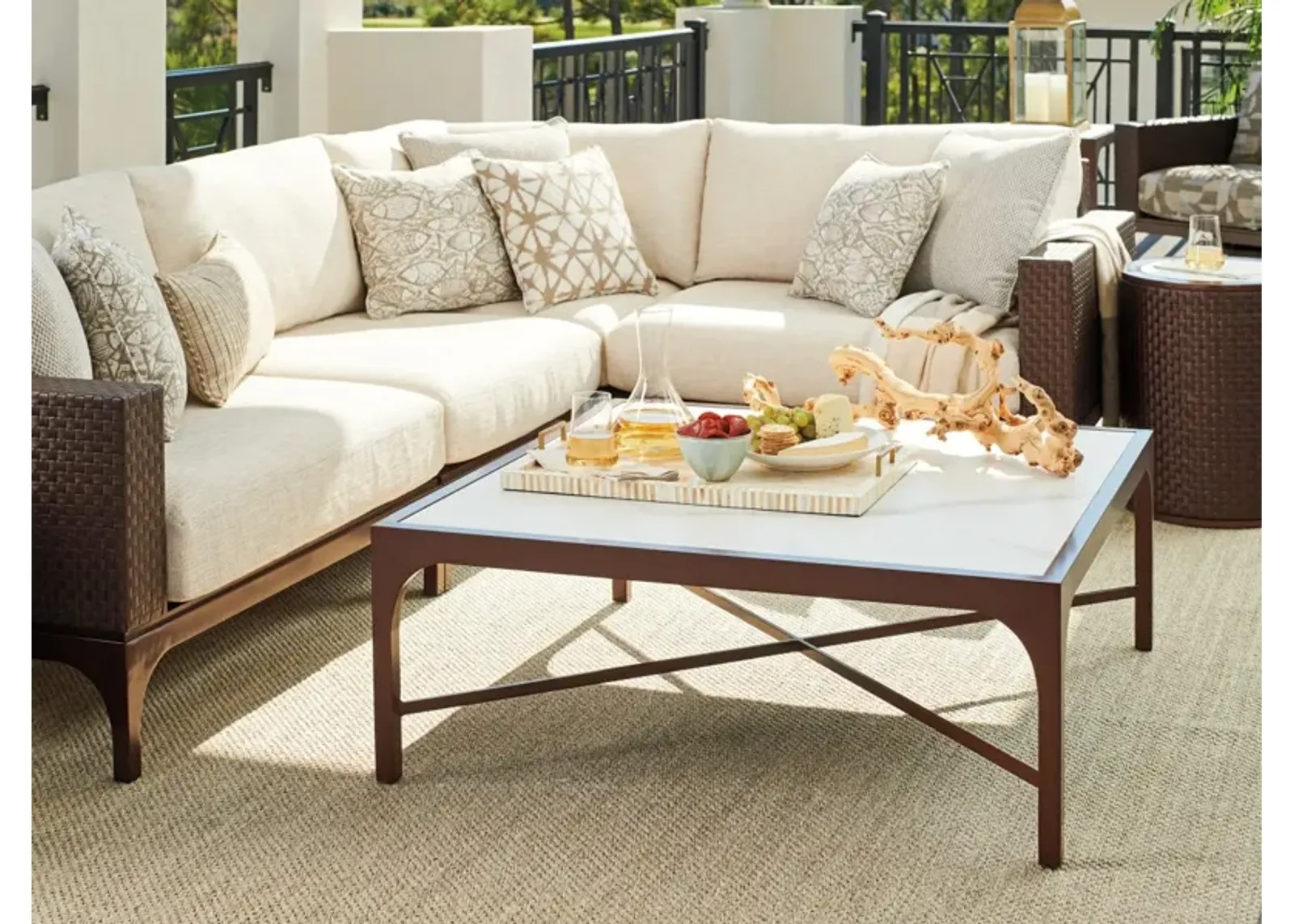 Tommy Bahama Outdoor by Lexington Abaco Square Cocktail Coffee Table