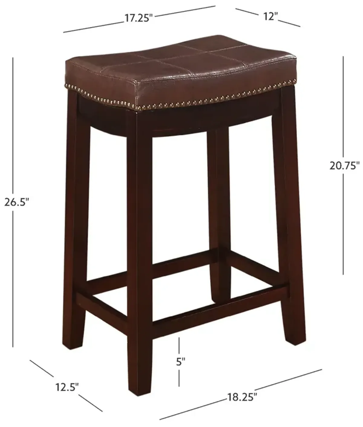 Linon Claridge Dark Brown Counter Stool