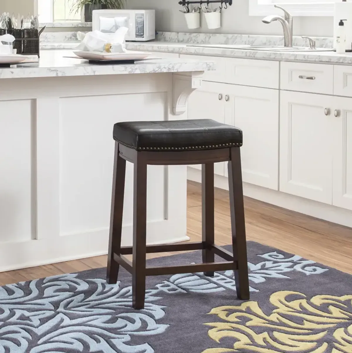 Linon Claridge Dark Brown Counter Stool