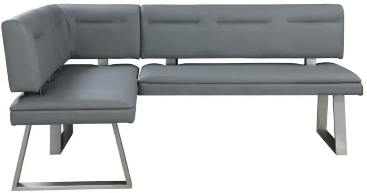 Chintaly Rachel Grey Contemporary Tufted Reversible Dining Nook Bench