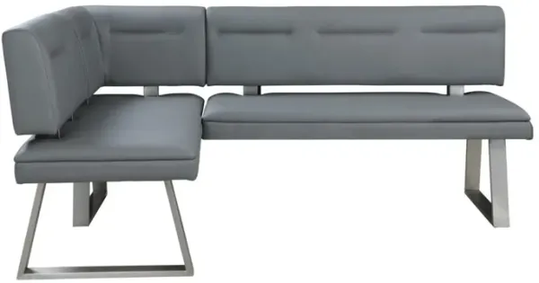 Chintaly Rachel Grey Contemporary Tufted Reversible Dining Nook Bench