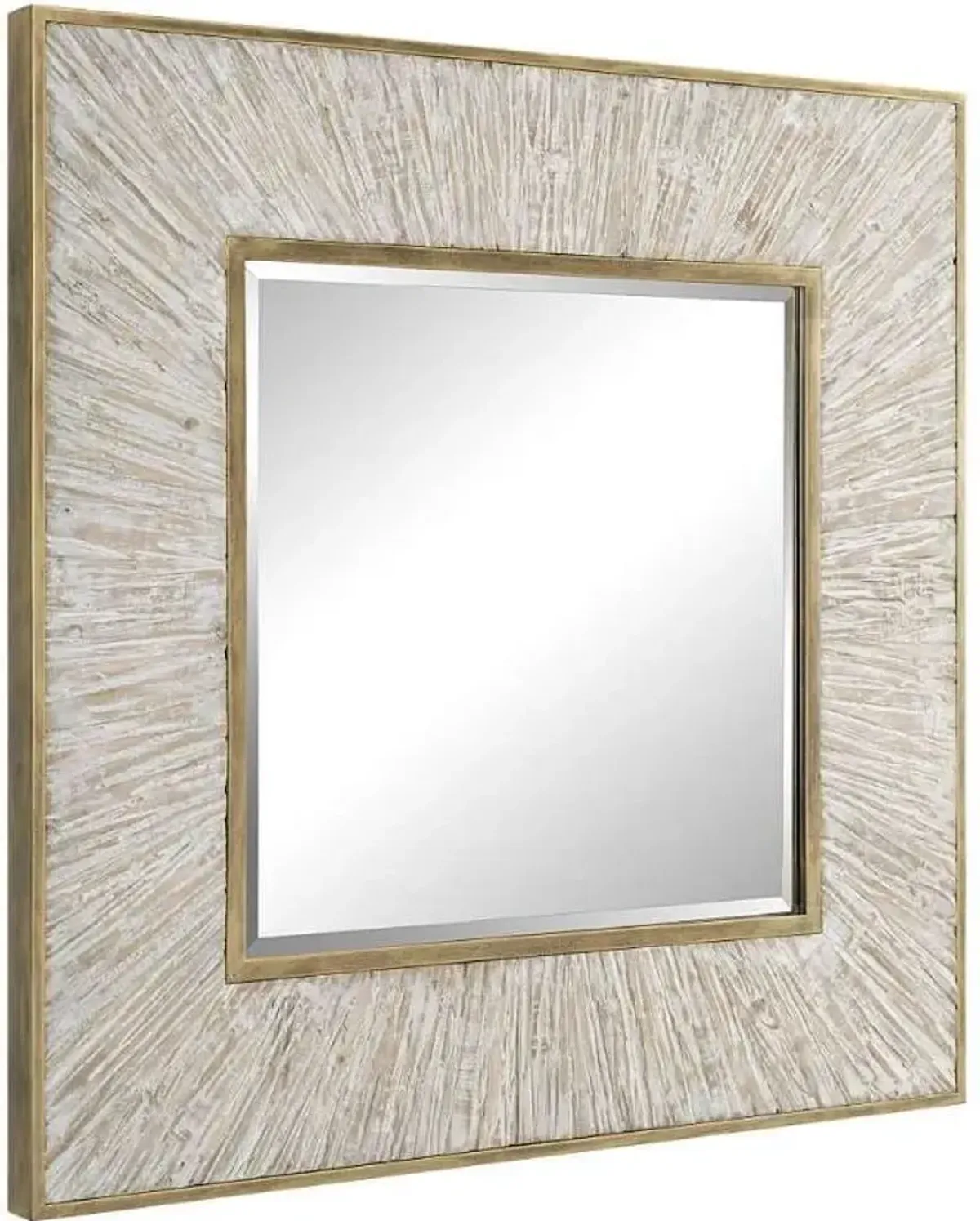 Uttermost Wharton Whitewashed Square Mirror