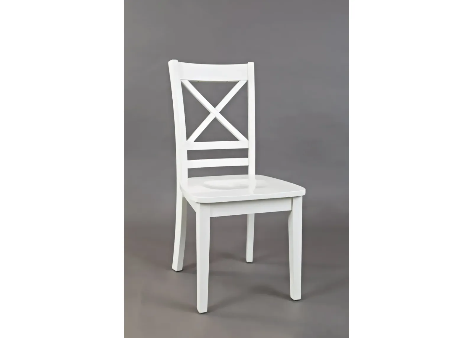 Jofran Simplicity X-Back Side Chair in Paperwhite