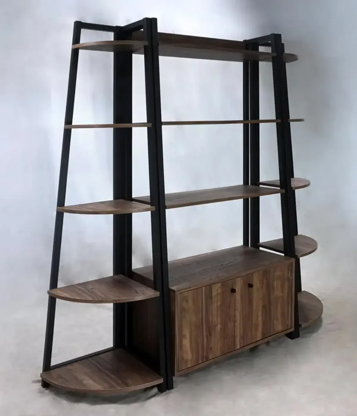 Coaster Jacksonville 63 Inch 5-Shelf Bookshelf Black & Aged Walnut