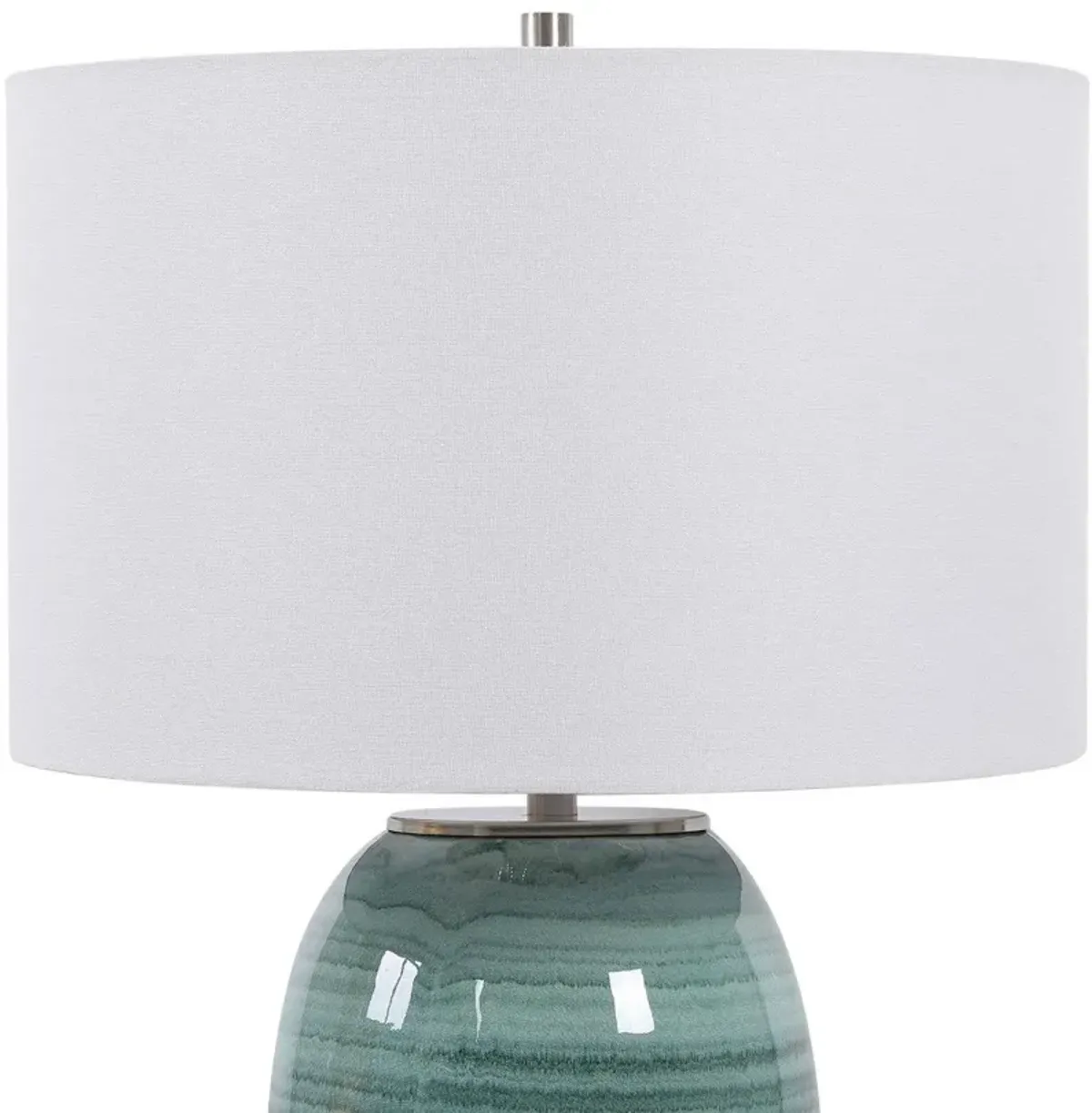 Uttermost Caicos Aqua/Teal Crackle Glaze Table Lamp