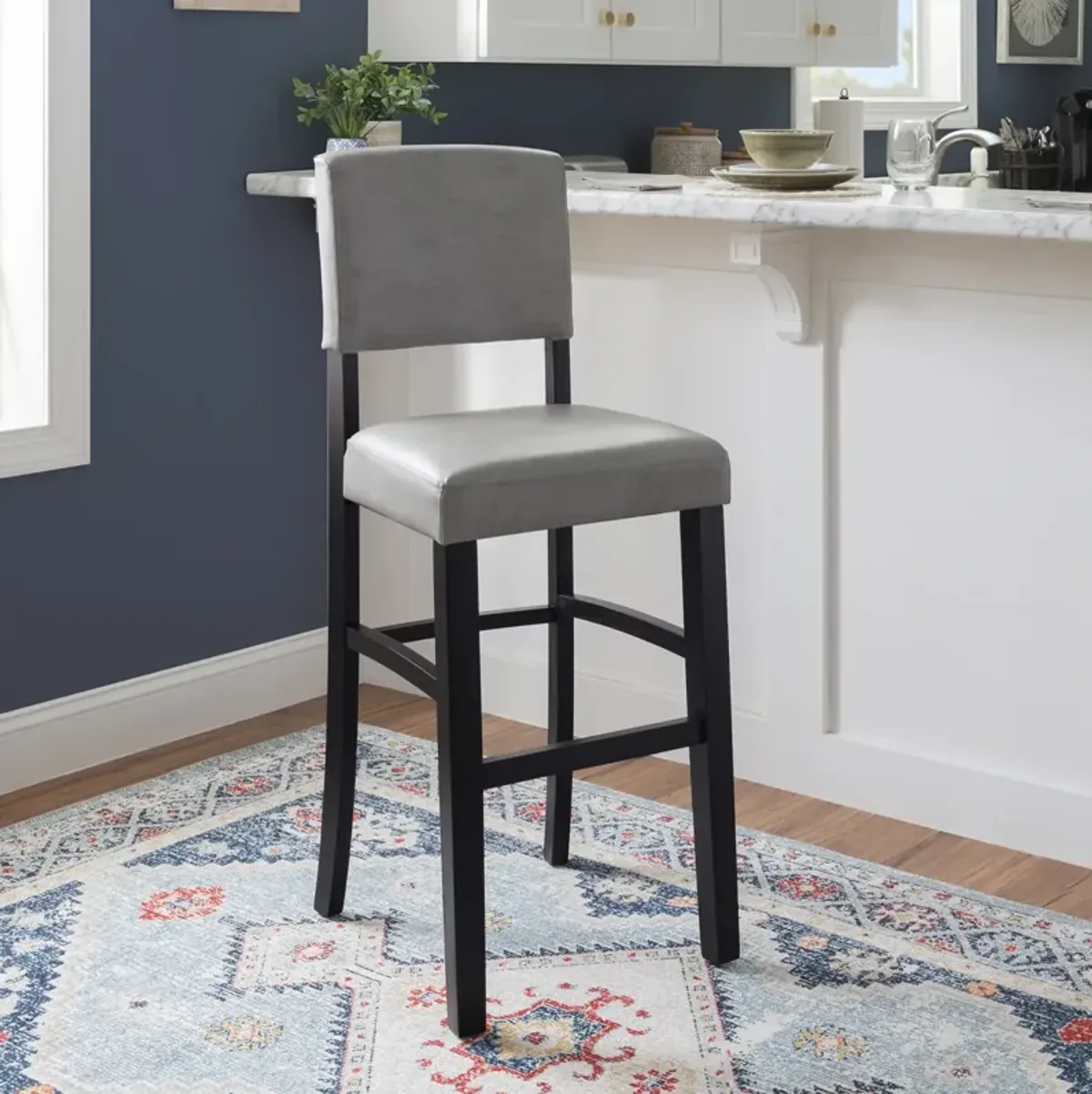 Linon Monaco Bar Stool Gray