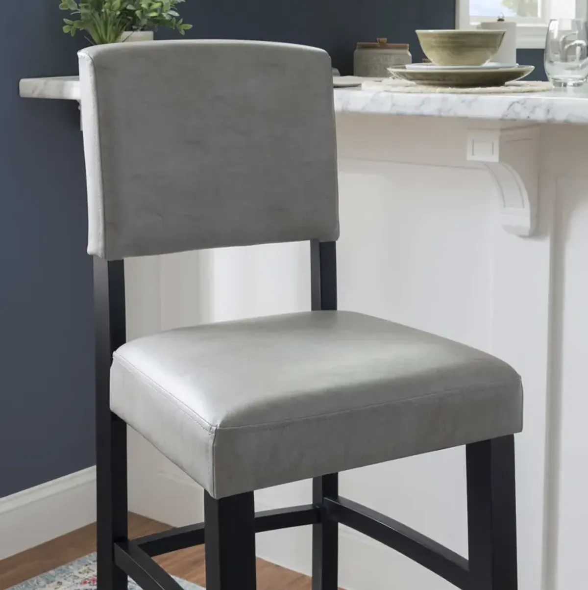 Linon Monaco Bar Stool Gray