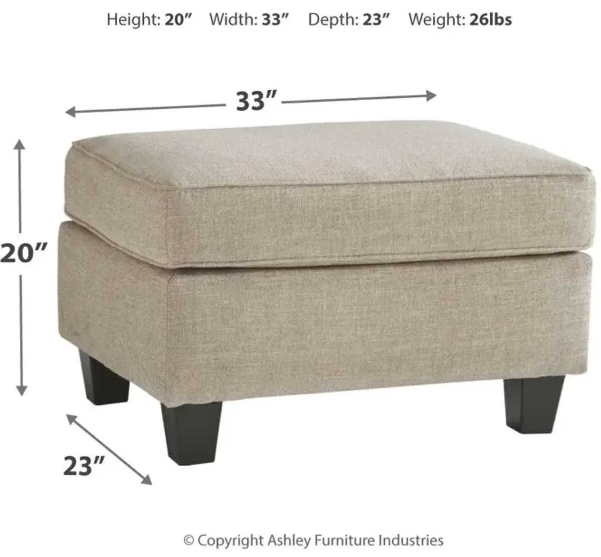 Ashley Abney Ottoman Driftwood Benchcraft