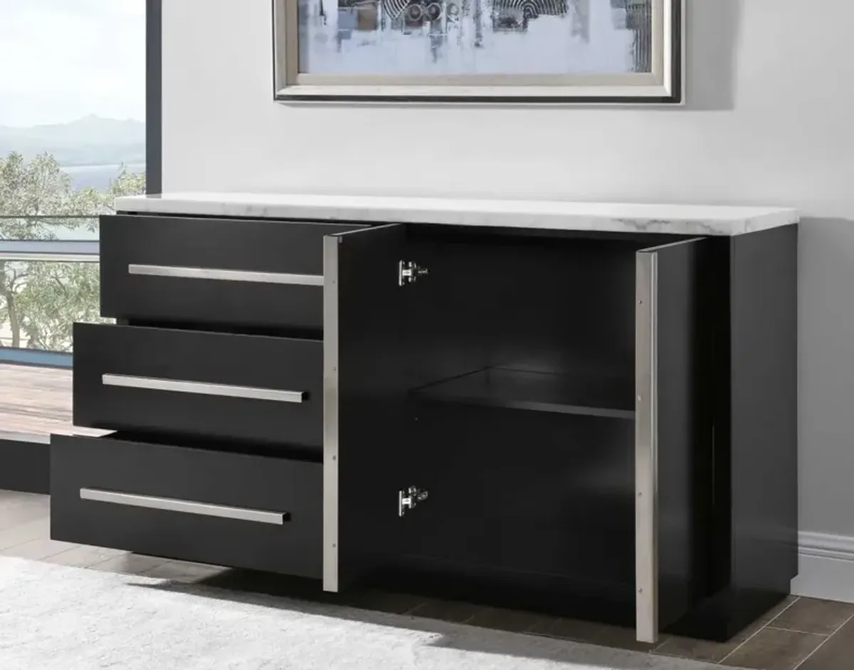 Steve Silver Camila Black/White Marble Server