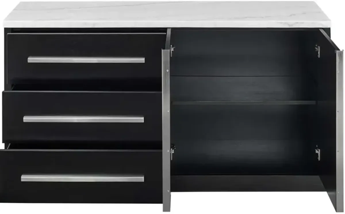 Steve Silver Camila Black/White Marble Server