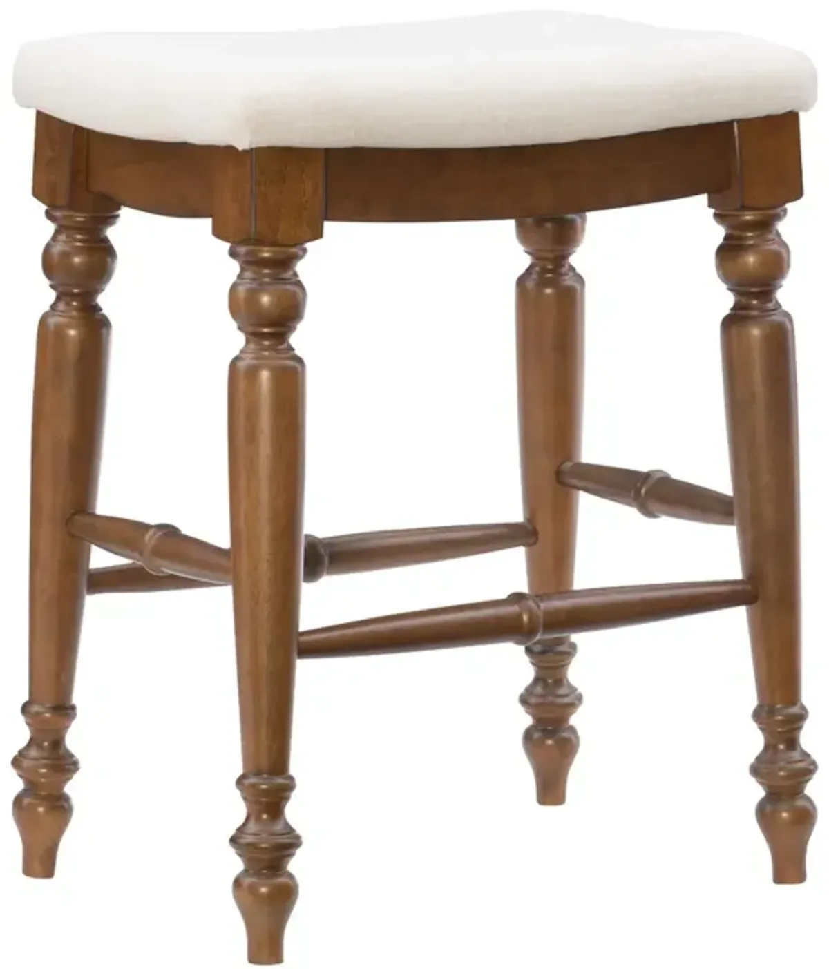 Linon 25 Inch Marino Backless Counter Stool Linen, Walnut