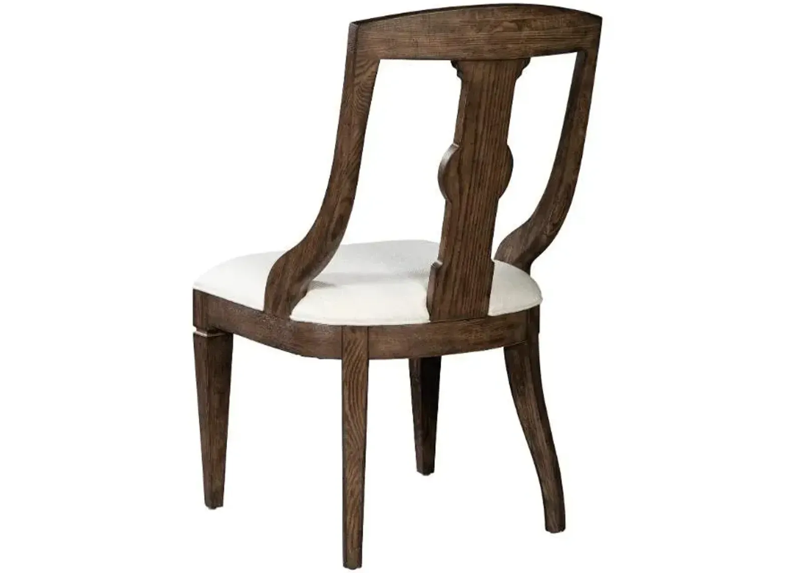 Hekman Classic Rustic Oak Dining Chair with Cream Cushion & Elegant Baluster Back Design