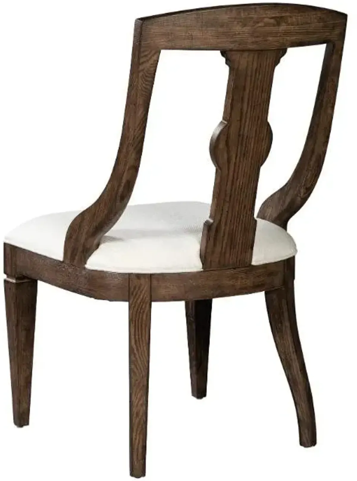 Hekman Classic Rustic Oak Dining Chair with Cream Cushion & Elegant Baluster Back Design