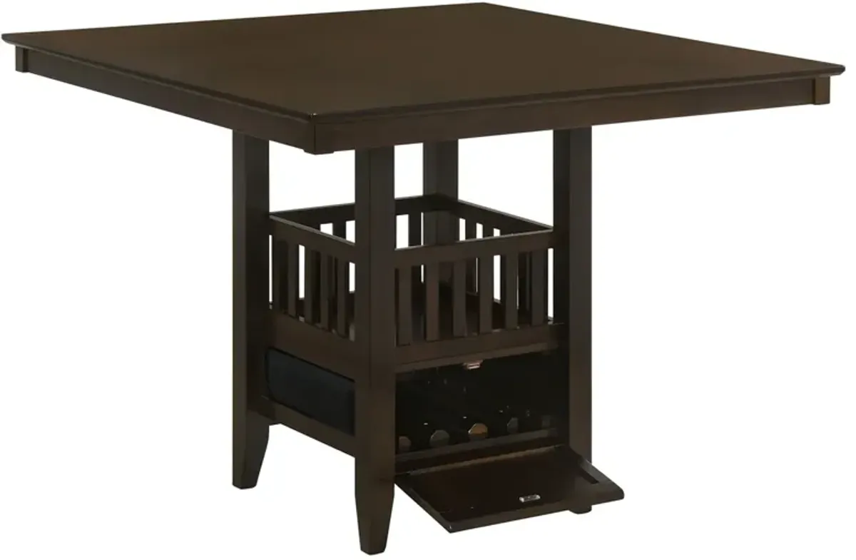 Coaster Jaden Square 47 Inch Counter-Height Dining Table Espresso