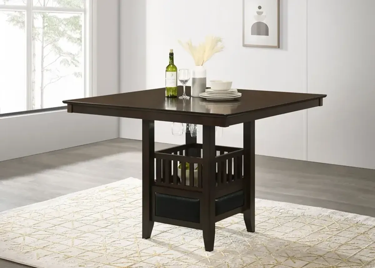 Coaster Jaden Square 47 Inch Counter-Height Dining Table Espresso