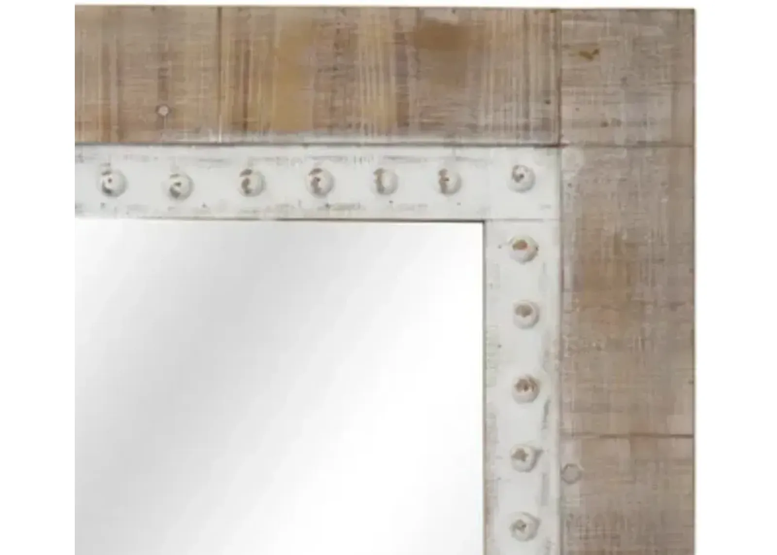 Crestview Squared Away Brown/Off-White Wall Mirror