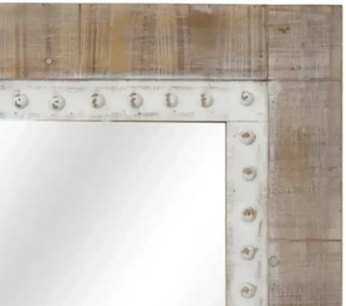 Crestview Squared Away Brown/Off-White Wall Mirror