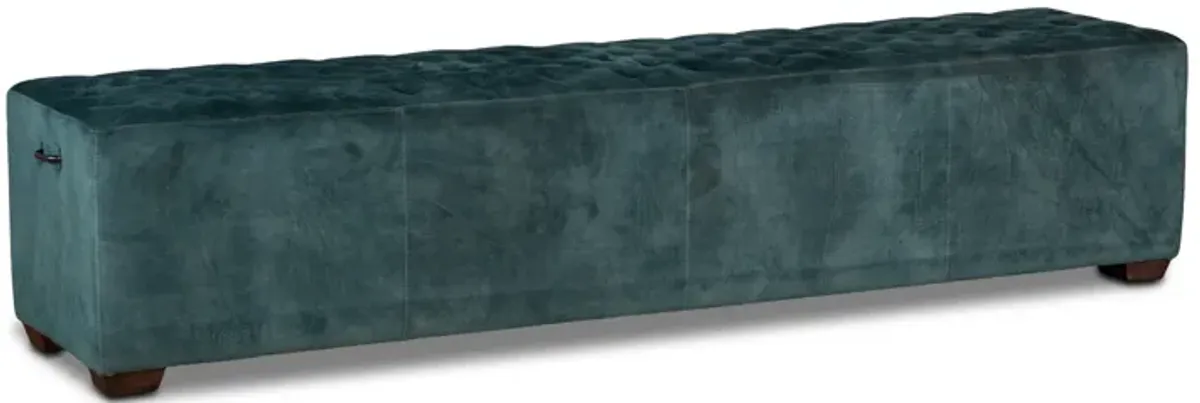 Home Trends Design Grosvenor 78-Inch Sage Green Velvet Bench