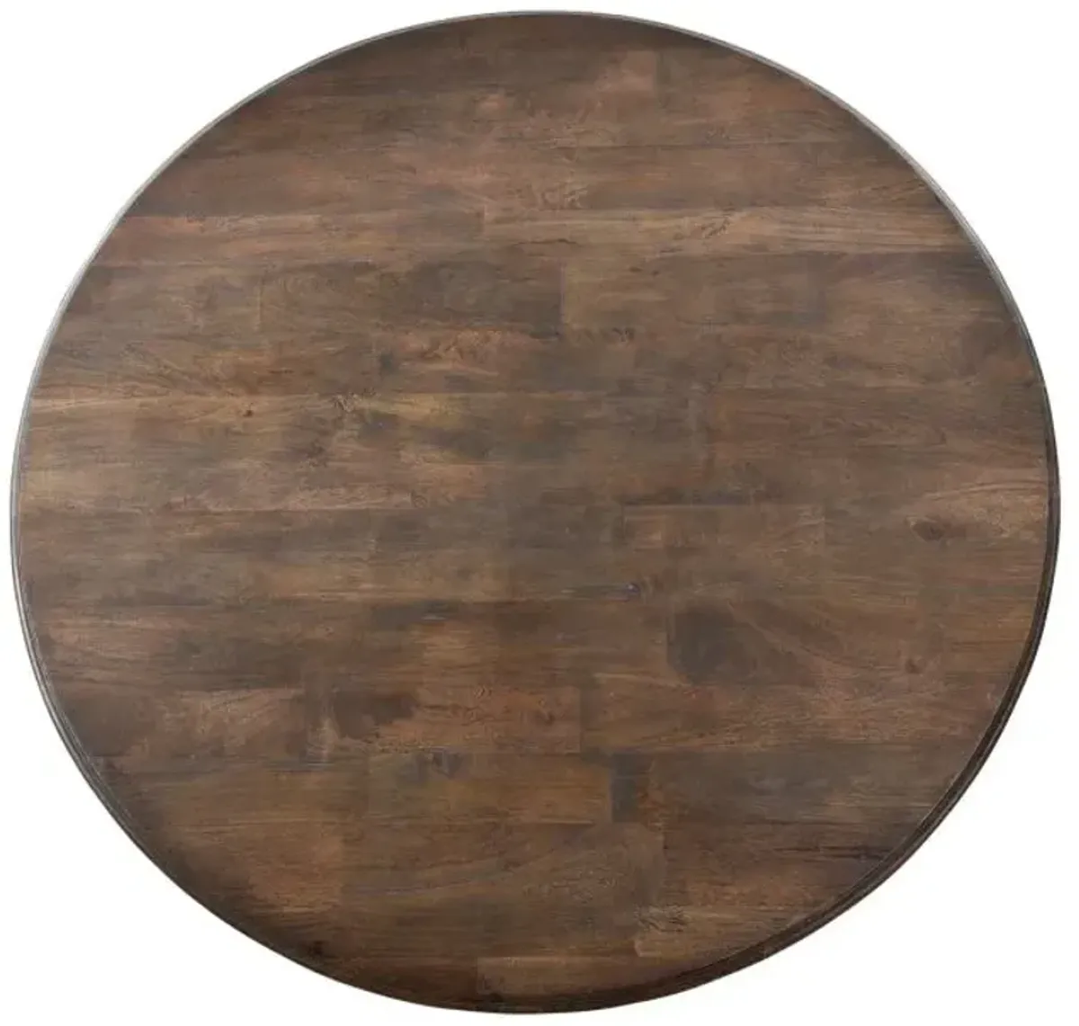 Home Trends Design Nimes 72 Inch Round Dining Table in Weathered Mango