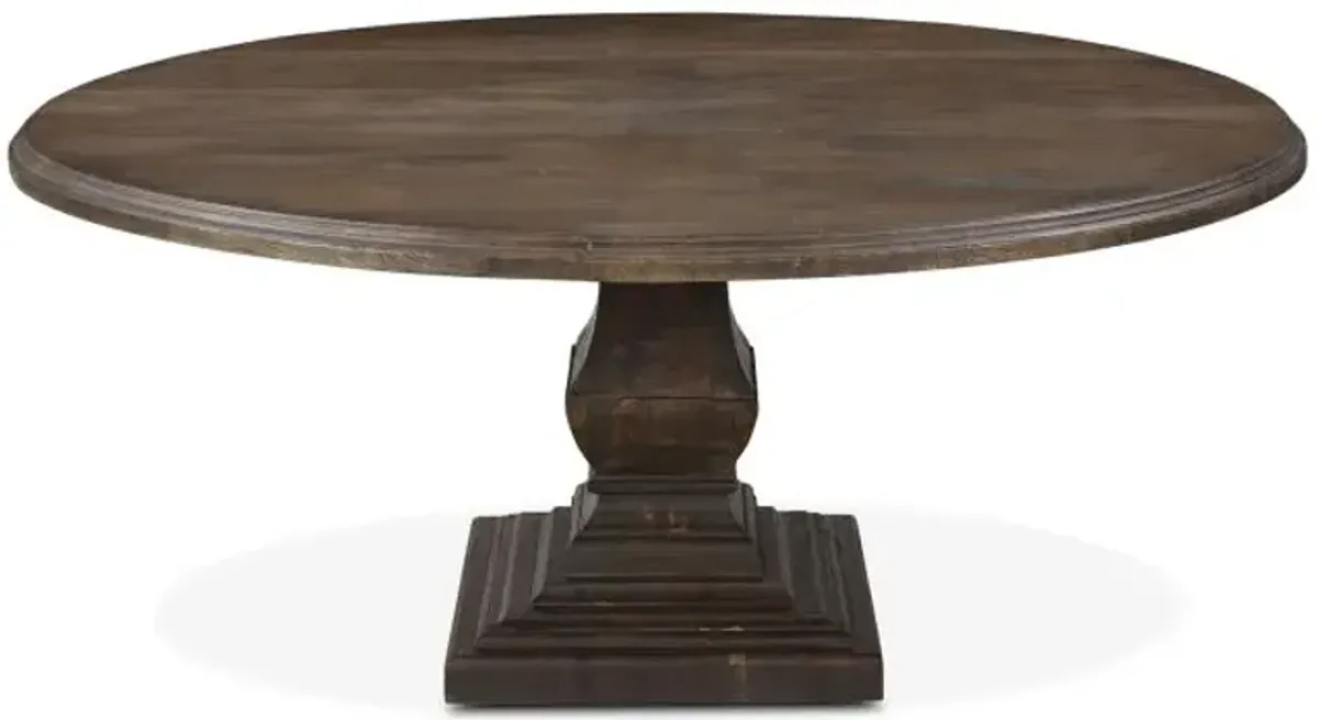 Home Trends Design Nimes 72 Inch Round Dining Table in Weathered Mango