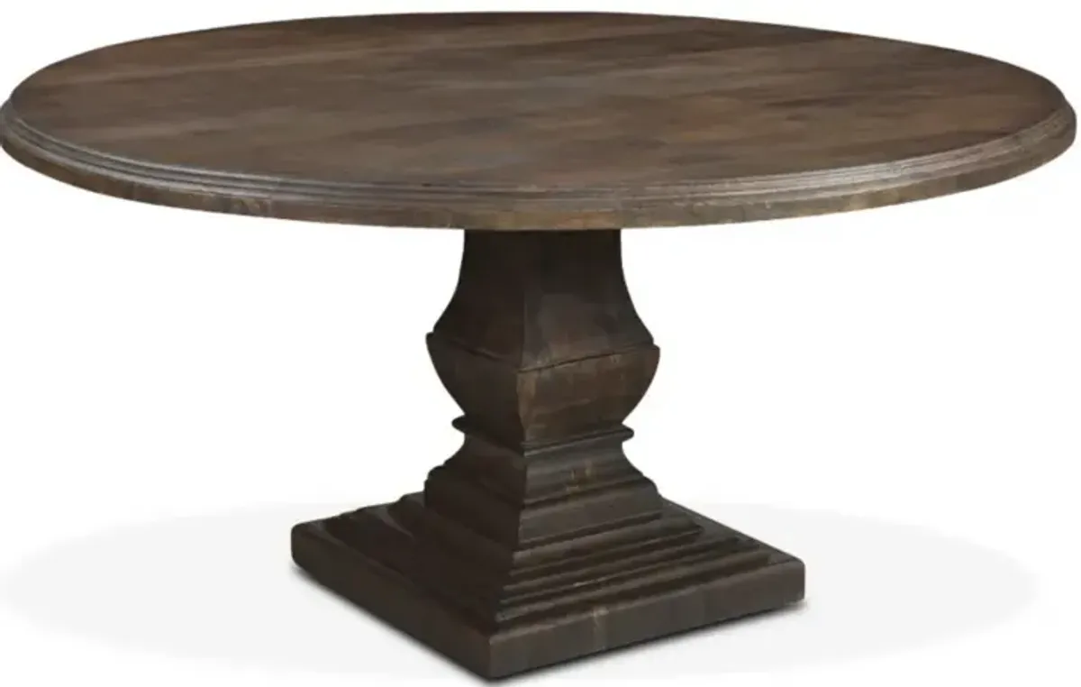 Home Trends Design Nimes 72 Inch Round Dining Table in Weathered Mango