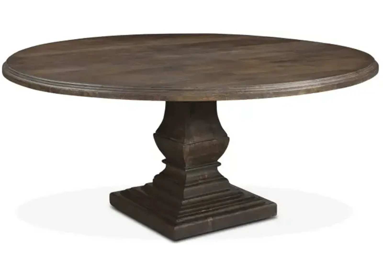 Home Trends Design Nimes 72 Inch Round Dining Table in Weathered Mango