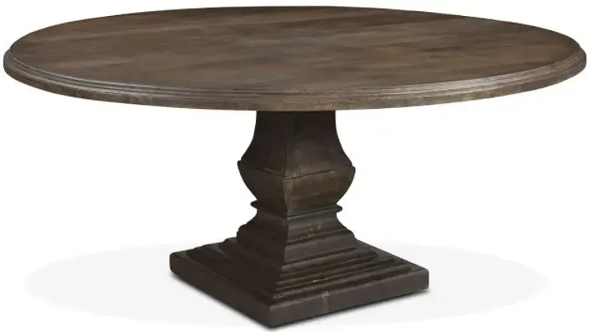 Home Trends Design Nimes 72 Inch Round Dining Table in Weathered Mango