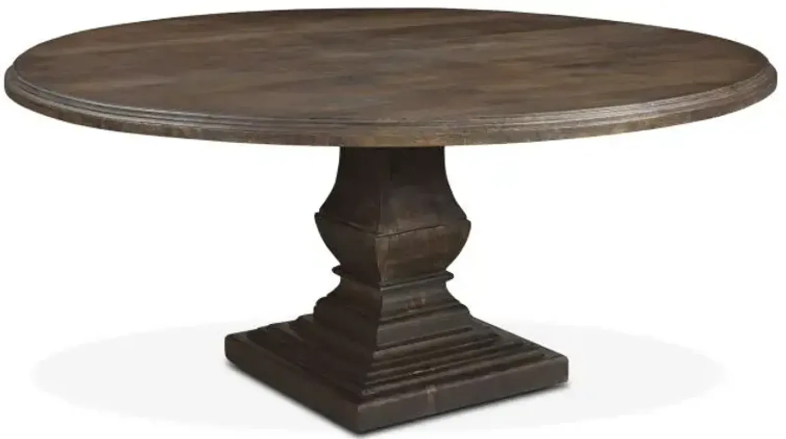 Home Trends Design Nimes 72 Inch Round Dining Table in Weathered Mango