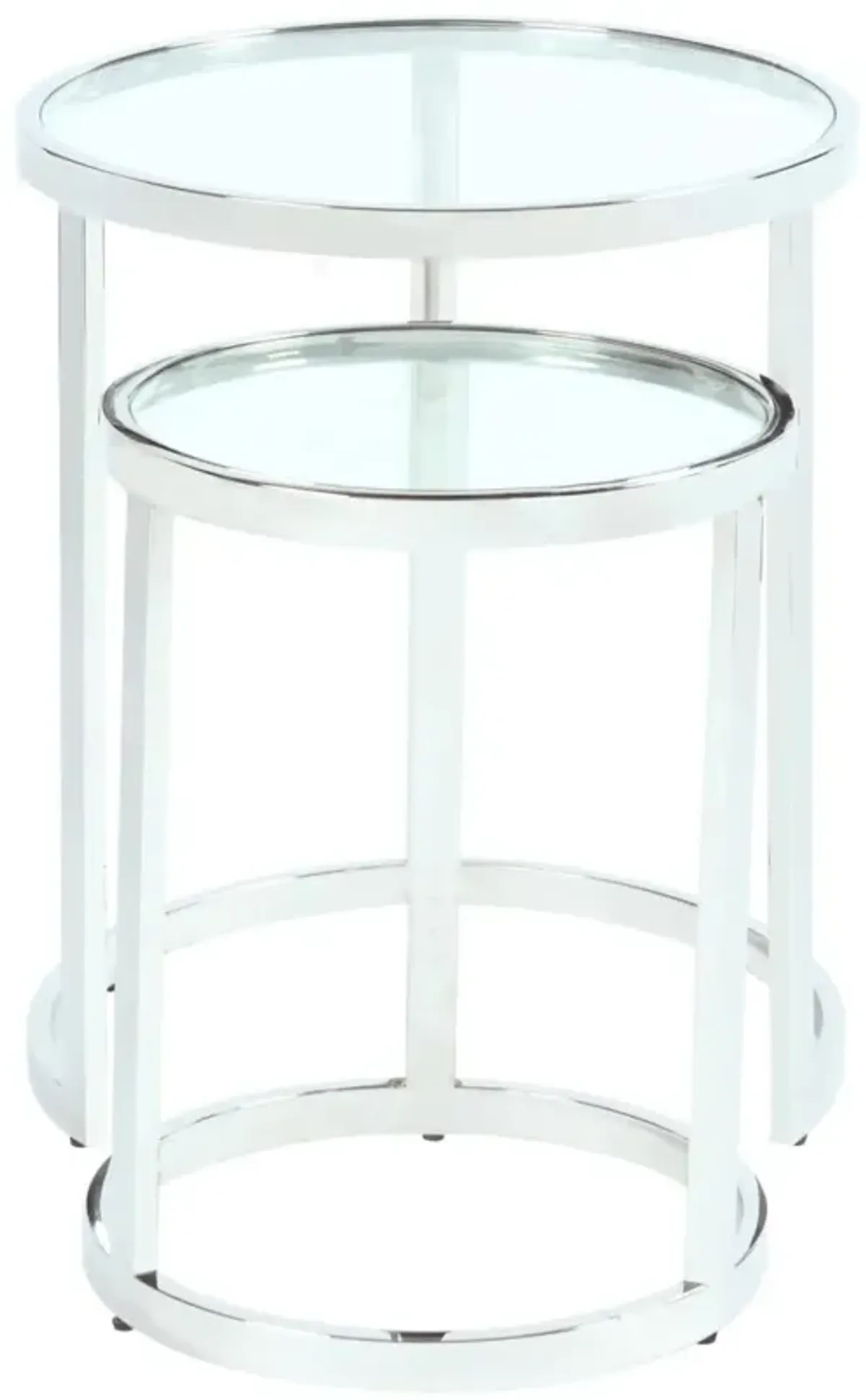 Chintaly Contemporary 2-In-1 Nesting Lamp Side Table Set